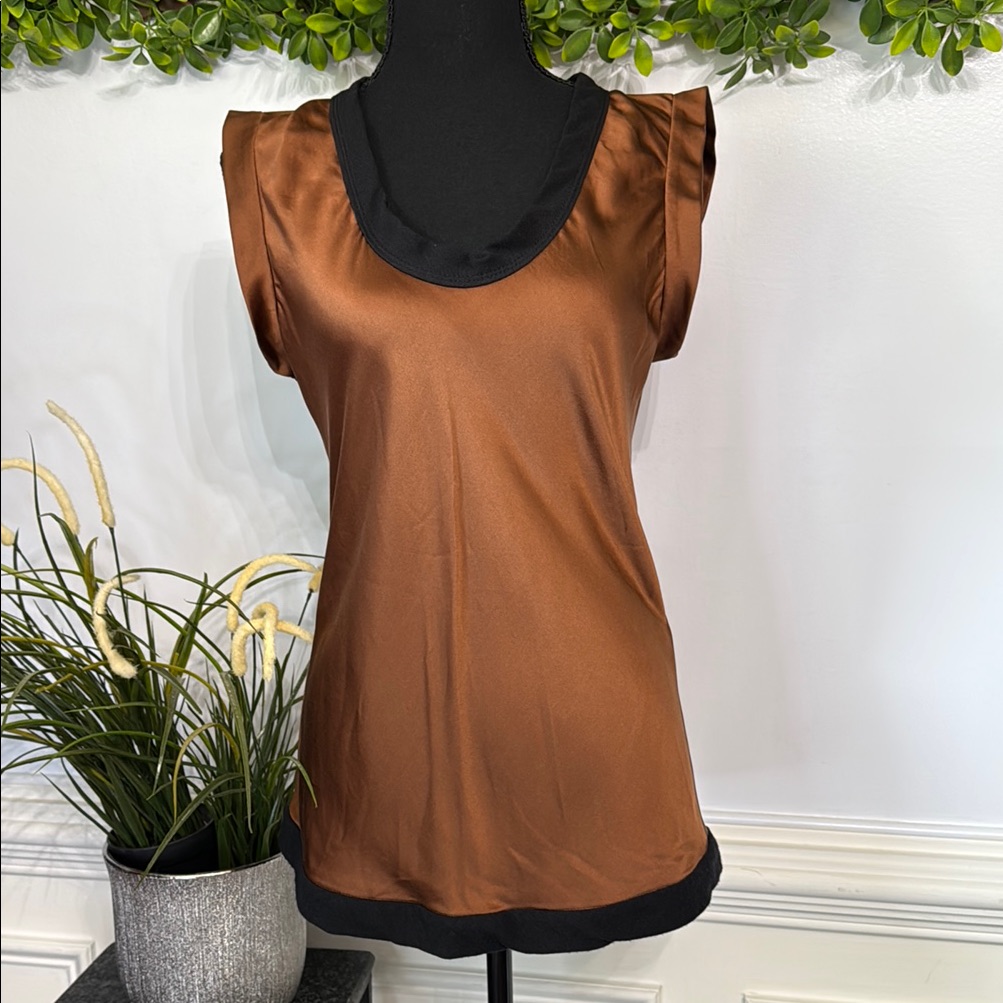 Marc Jacobs 100% Silk Cooper Oversized Black Short Sleeve Blouse 0